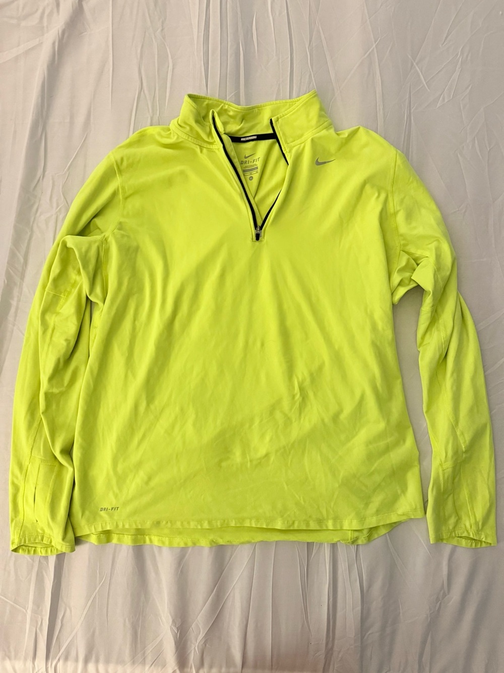 Men's XL Nike Running Dri-Fit Quarter Zip Long Sleeve - Reflective Yellow